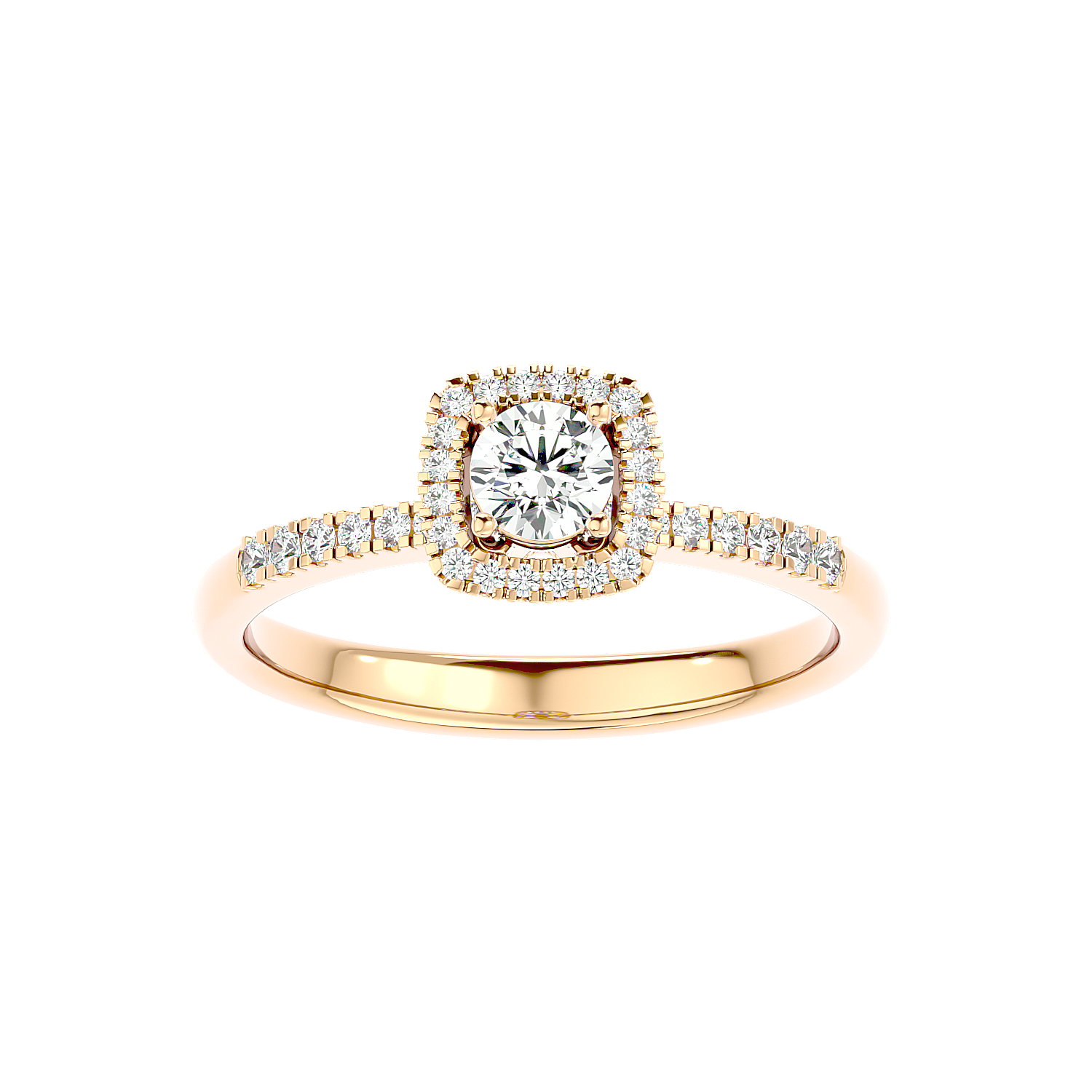 Cushion Halo Solitaire Diamond Ring