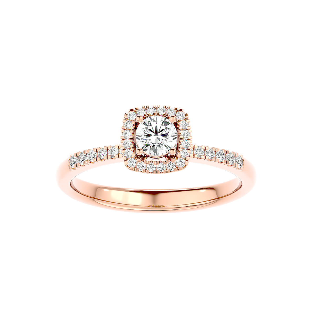 Cushion Halo Solitaire Diamond Ring