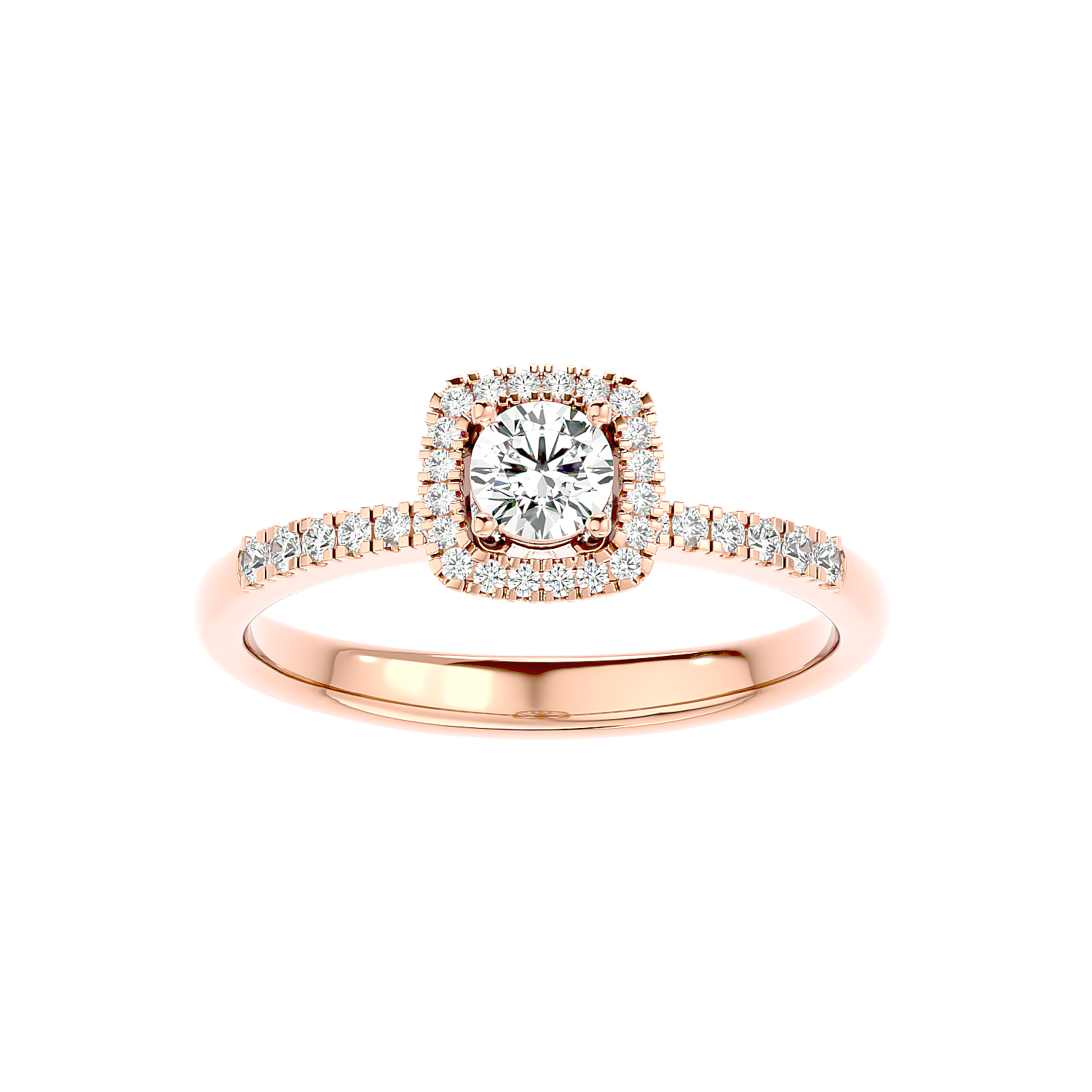 Cushion Halo Solitaire Diamond Ring