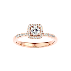 Cushion Halo Solitaire Diamond Ring