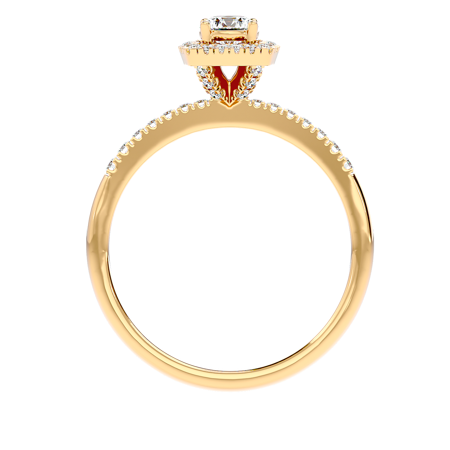 Cushion Halo Solitaire Diamond Ring
