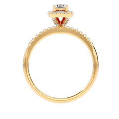 Cushion Halo Solitaire Diamond Ring