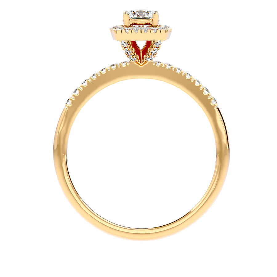 Cushion Halo Solitaire Diamond Ring