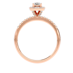 Cushion Halo Solitaire Diamond Ring