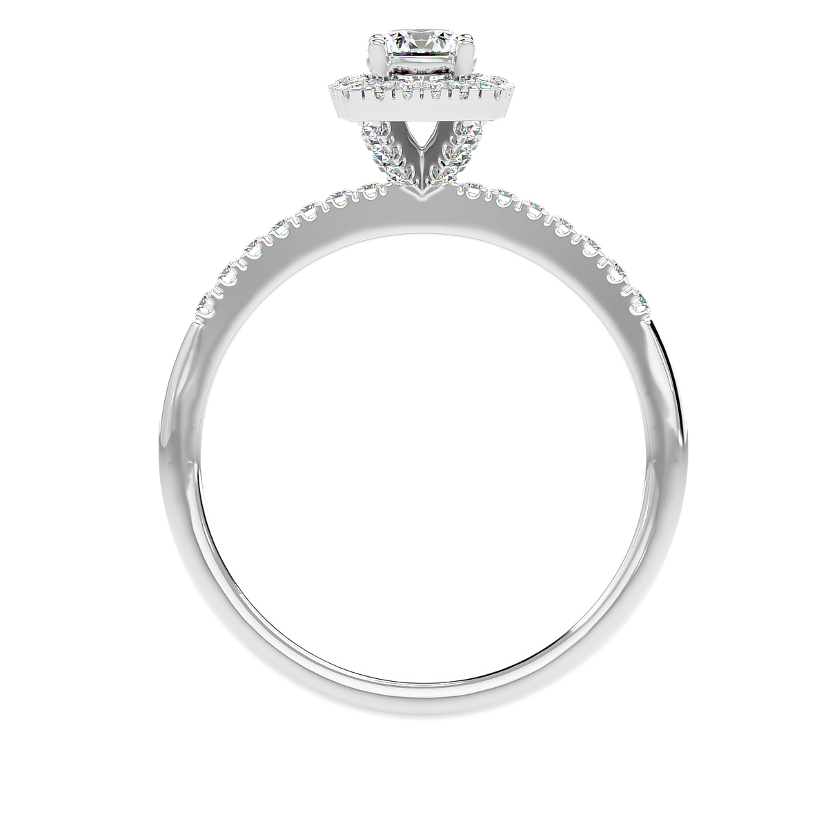 Cushion Halo Solitaire Diamond Ring