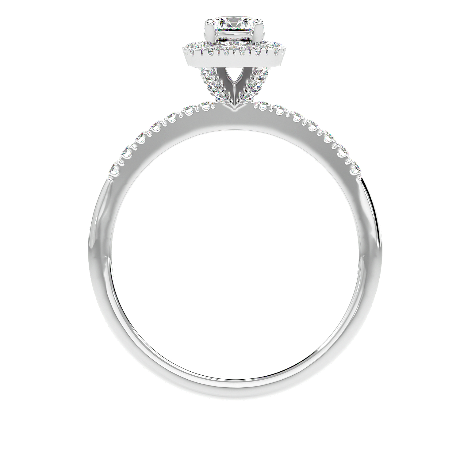 Cushion Halo Solitaire Diamond Ring