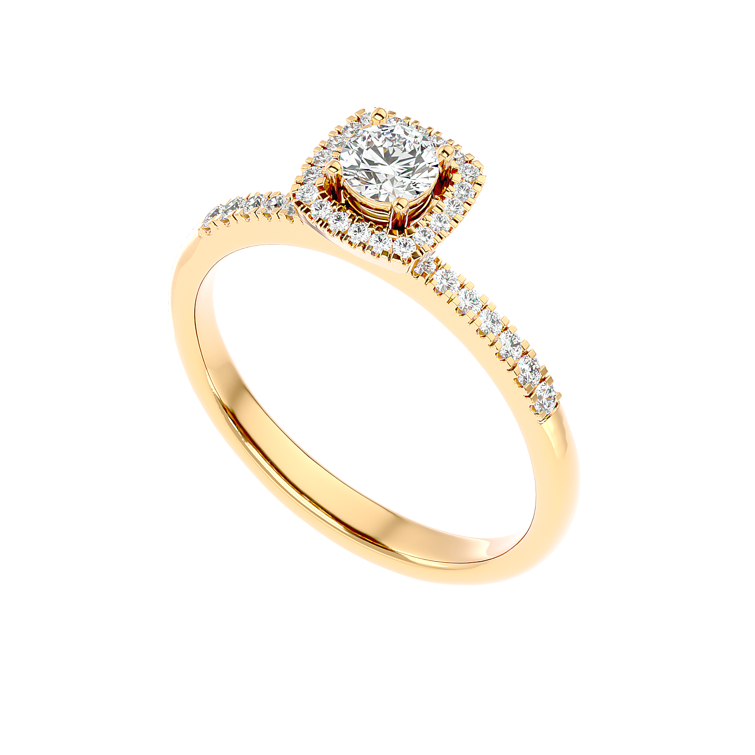 Cushion Halo Solitaire Diamond Ring