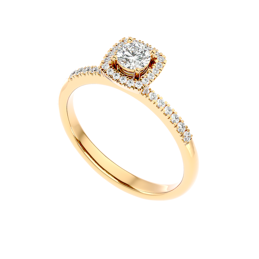 Cushion Halo Solitaire Diamond Ring