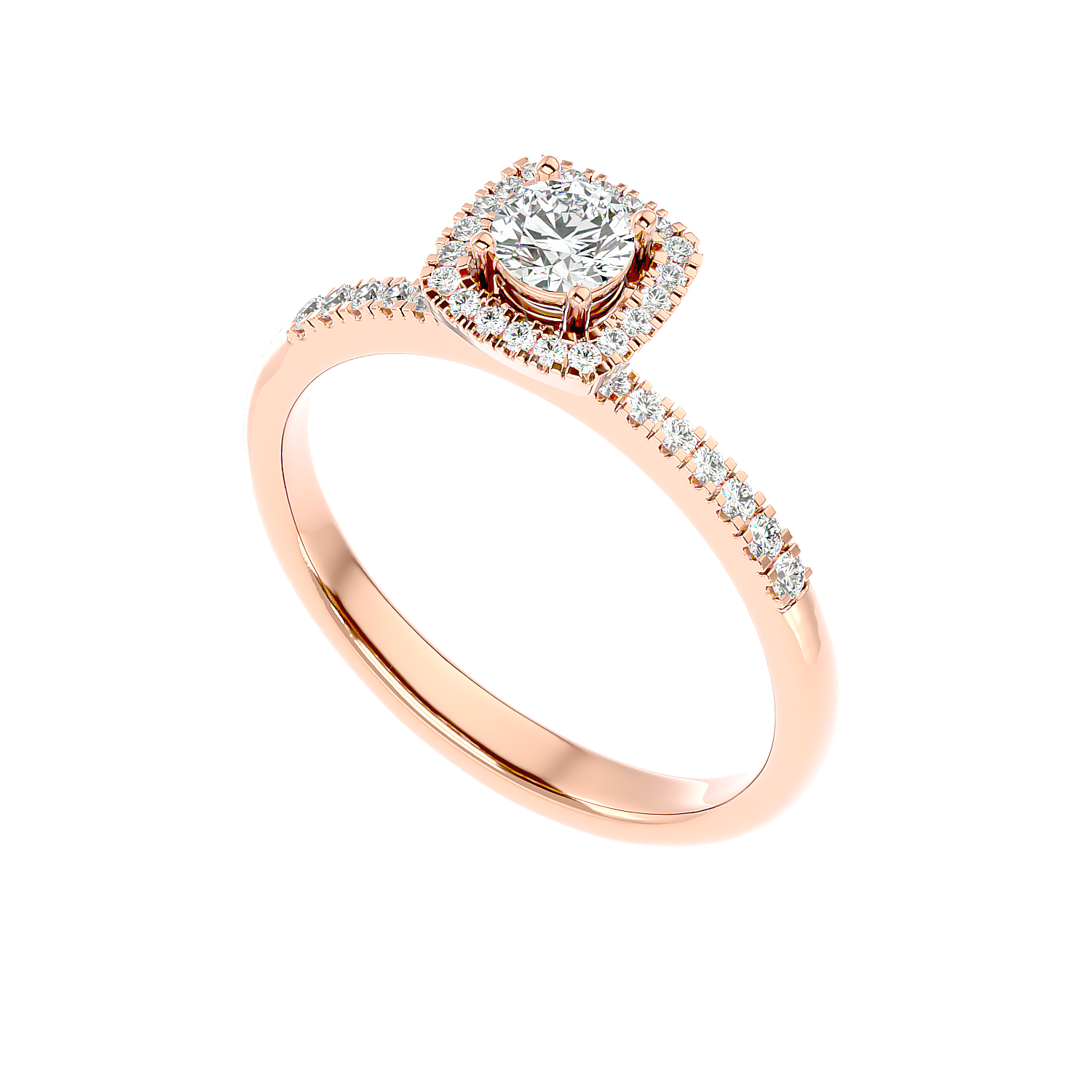 Cushion Halo Solitaire Diamond Ring