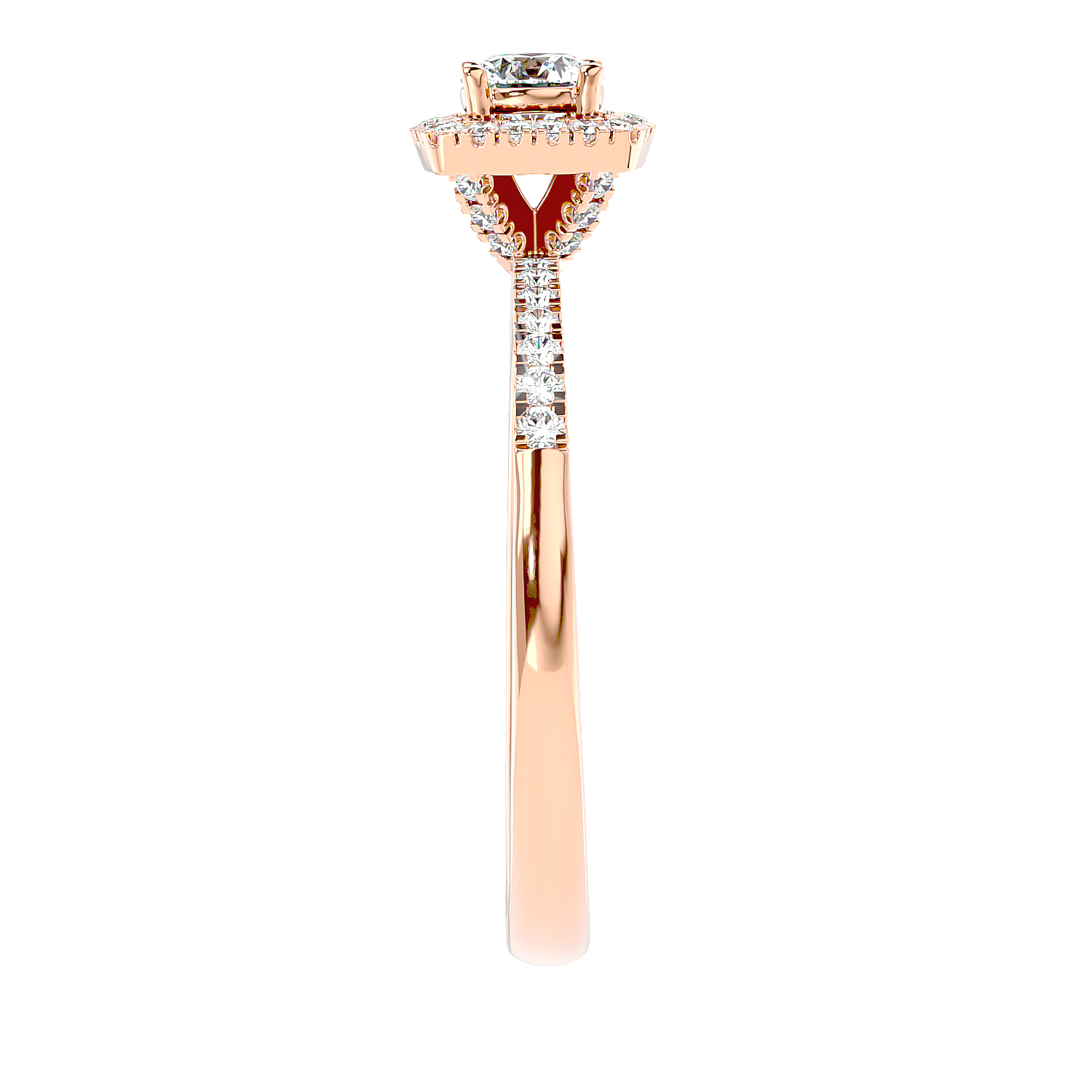 Cushion Halo Solitaire Diamond Ring