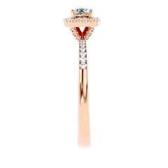 Cushion Halo Solitaire Diamond Ring