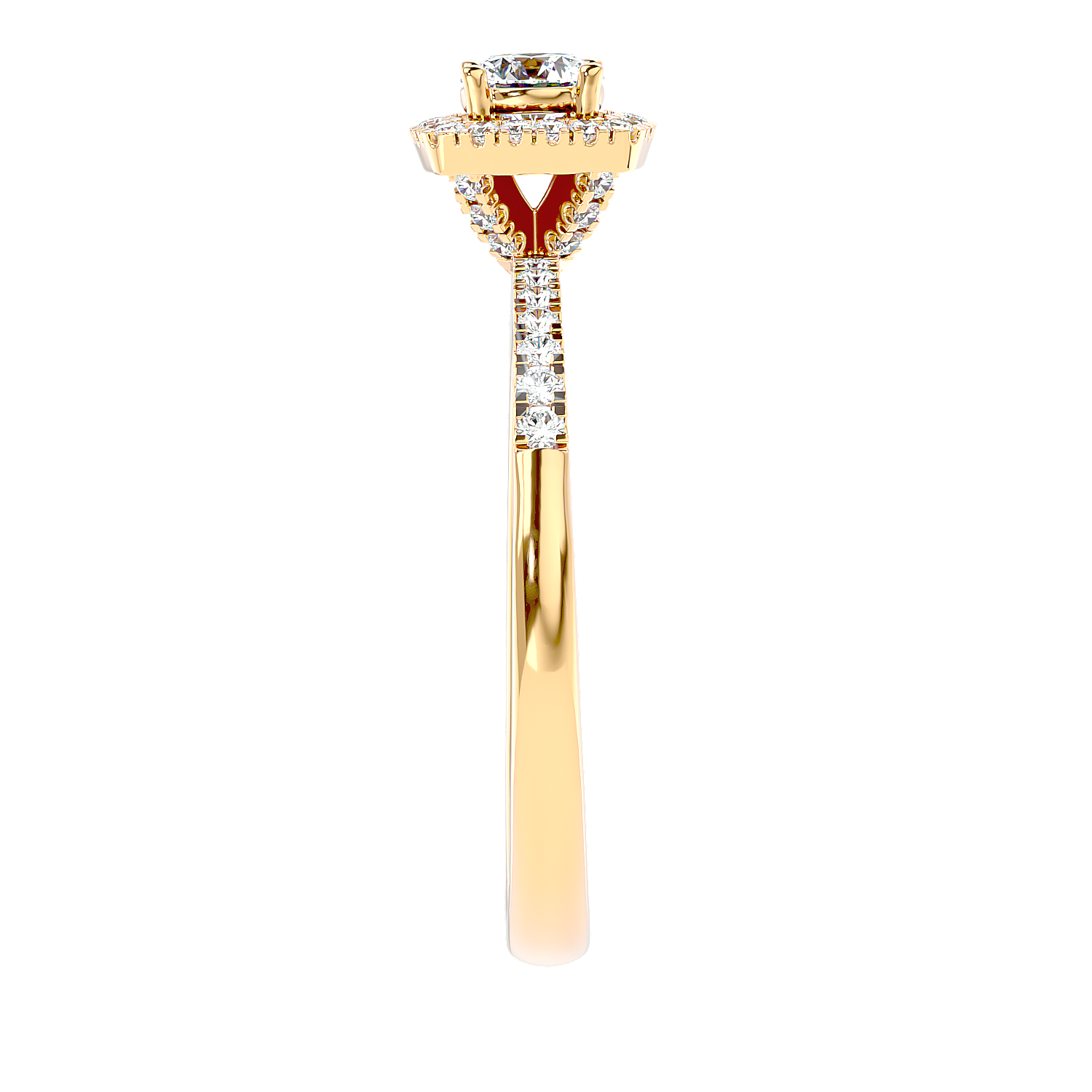 Cushion Halo Solitaire Diamond Ring
