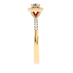 Cushion Halo Solitaire Diamond Ring