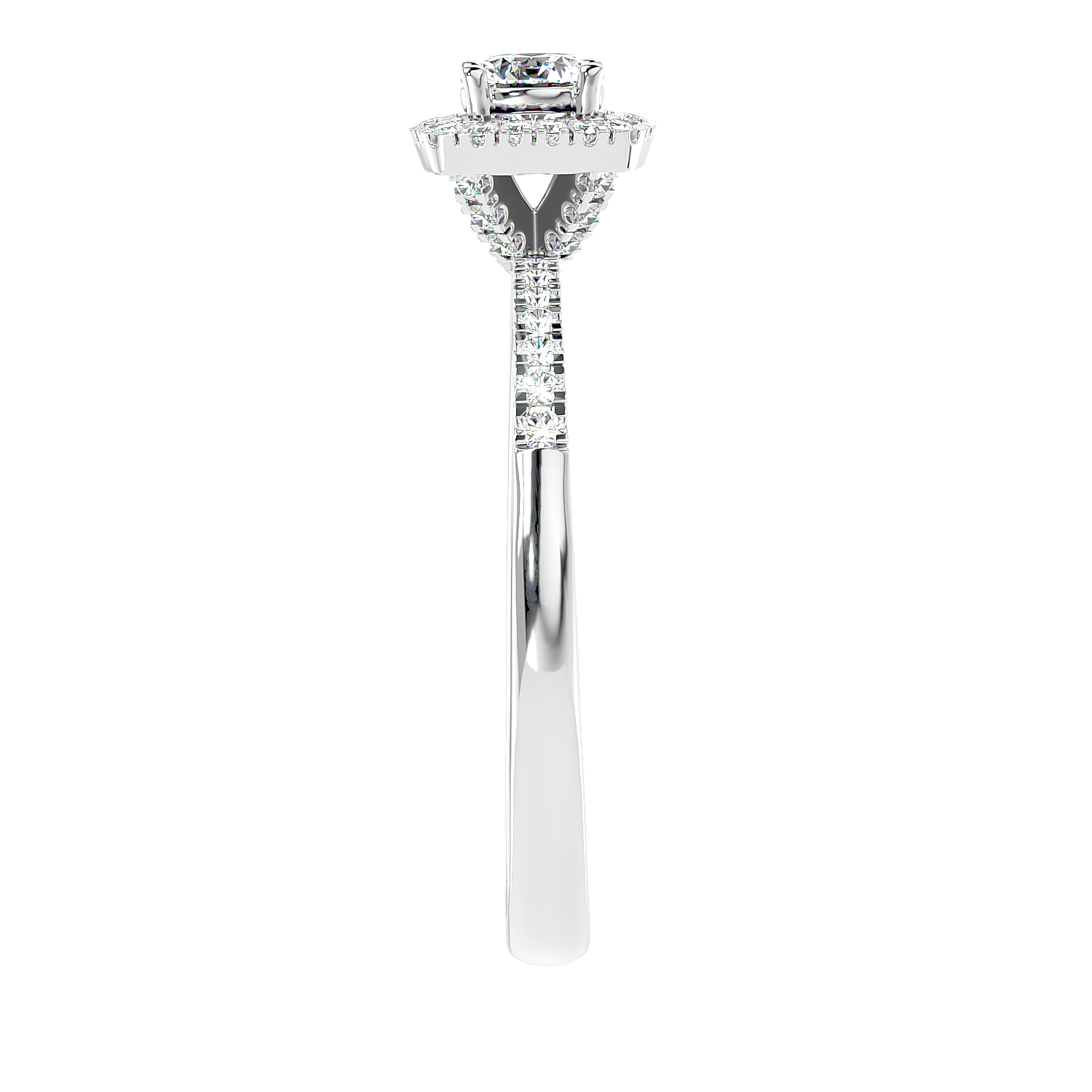 Cushion Halo Solitaire Diamond Ring