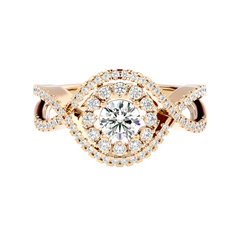Twisted Haloo Diamond Ring