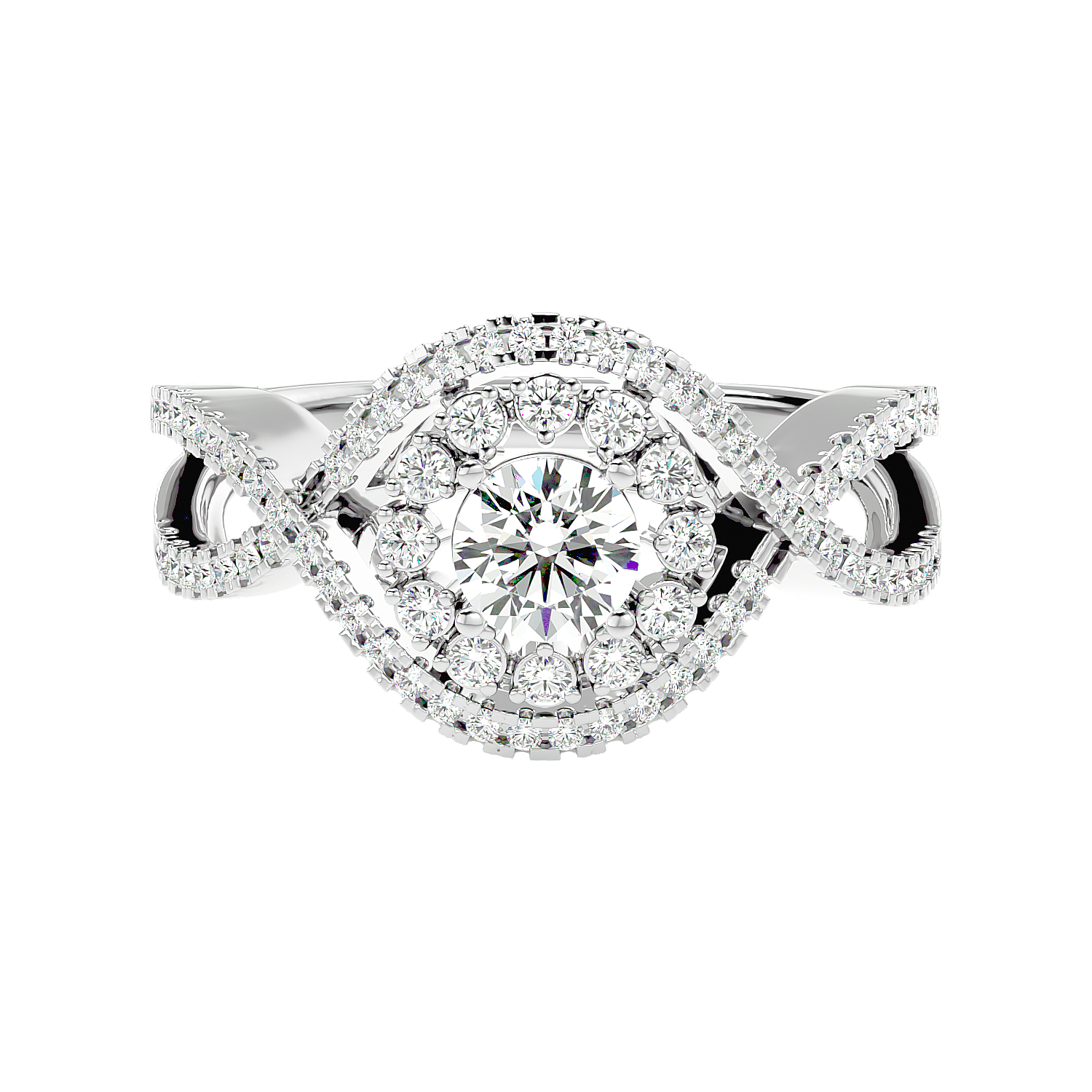 Twisted Haloo Diamond Ring