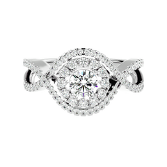 Twisted Haloo Diamond Ring
