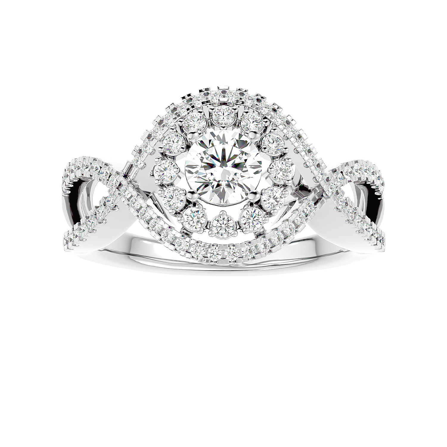 Twisted Haloo Diamond Ring