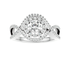 Twisted Haloo Diamond Ring