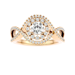Twisted Haloo Diamond Ring