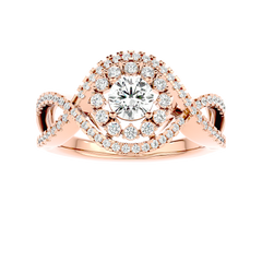 Twisted Haloo Diamond Ring