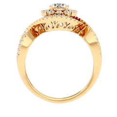 Twisted Haloo Diamond Ring