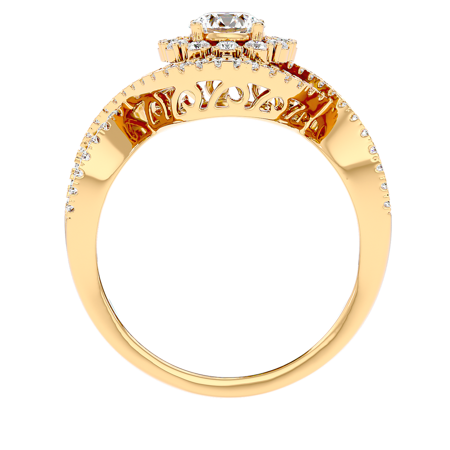 Twisted Haloo Diamond Ring