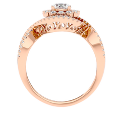 Twisted Haloo Diamond Ring