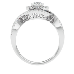 Twisted Haloo Diamond Ring