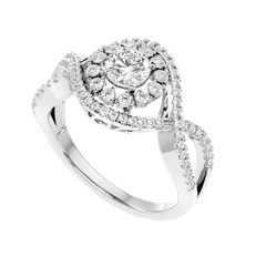 Twisted Haloo Diamond Ring