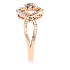 Twisted Haloo Diamond Ring