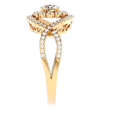 Twisted Haloo Diamond Ring
