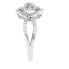 Twisted Haloo Diamond Ring