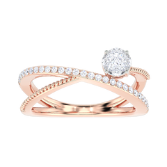 Crossover Rope Detail Diamond Ring