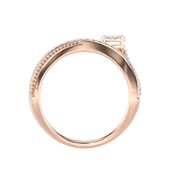 Crossover Rope Detail Diamond Ring