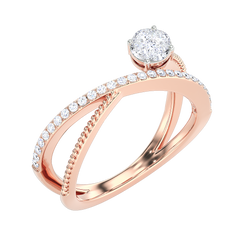 Crossover Rope Detail Diamond Ring
