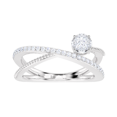 Crossover Rope Detail Diamond Ring