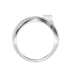 Crossover Rope Detail Diamond Ring