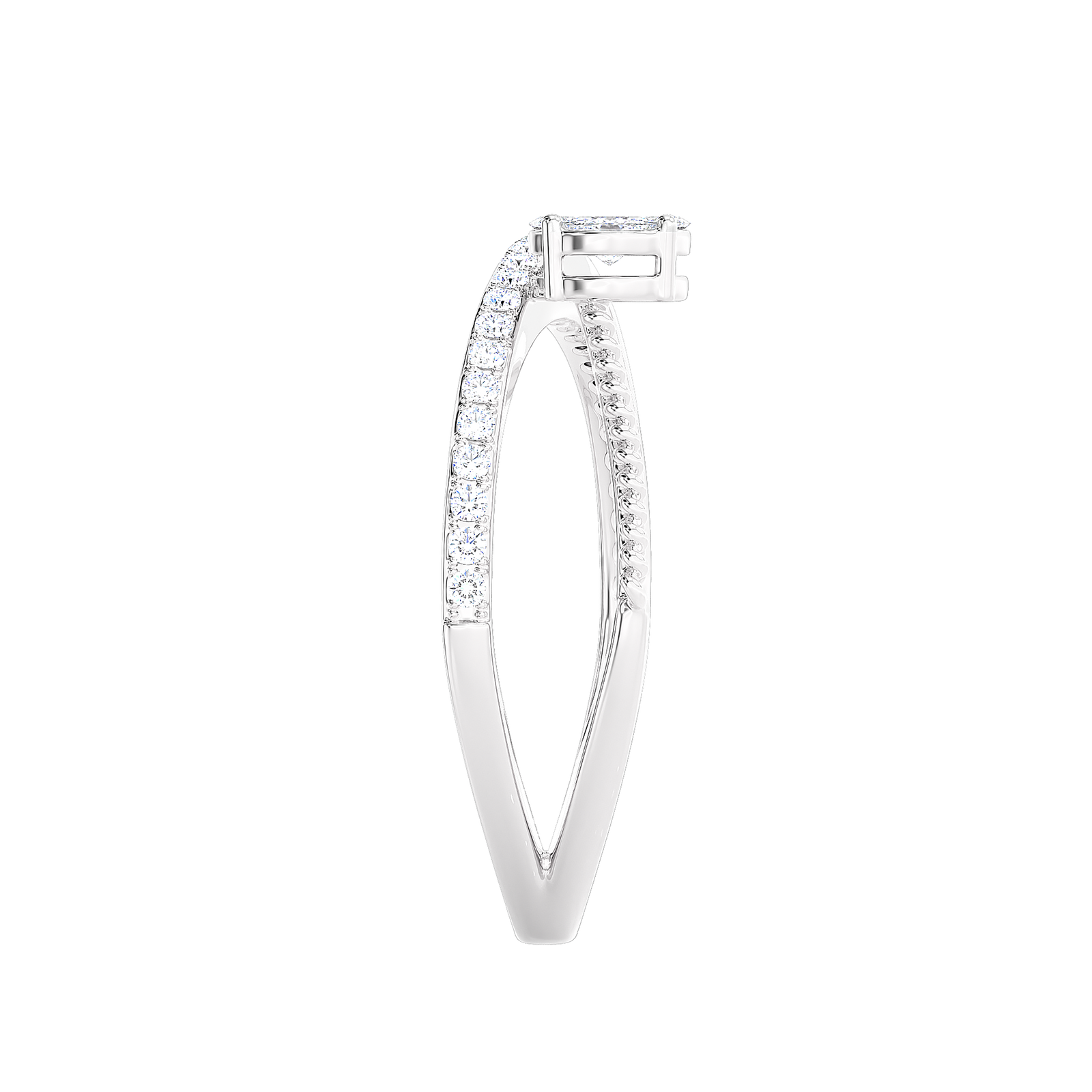 Crossover Rope Detail Diamond Ring