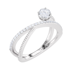 Crossover Rope Detail Diamond Ring