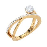 Crossover Rope Detail Diamond Ring