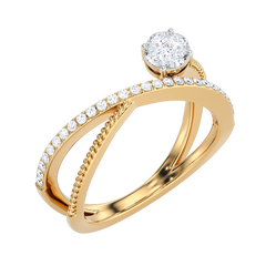 Crossover Rope Detail Diamond Ring