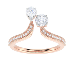 Toi et Moi Pear Diamond Ring