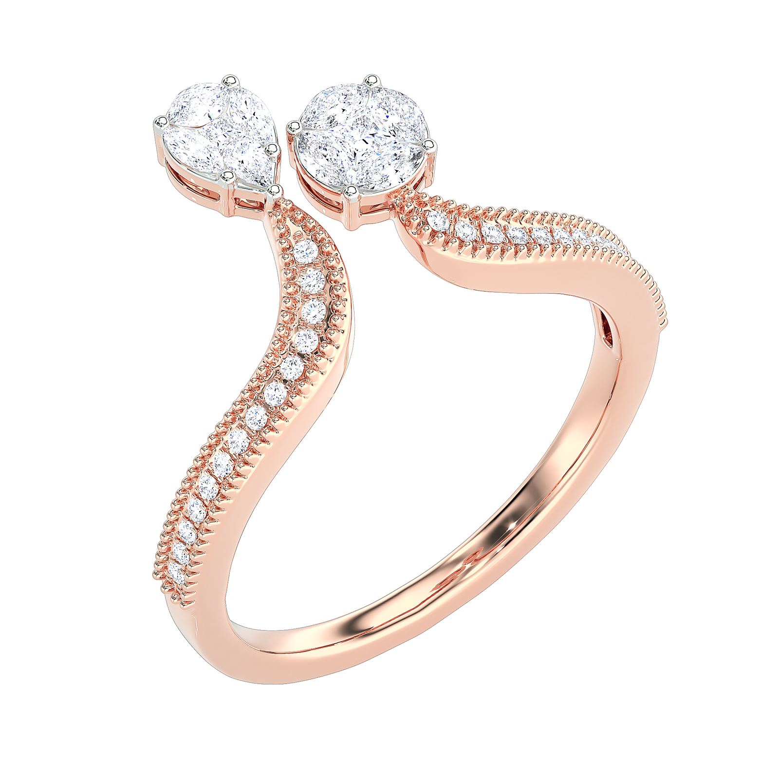 Toi et Moi Pear Diamond Ring