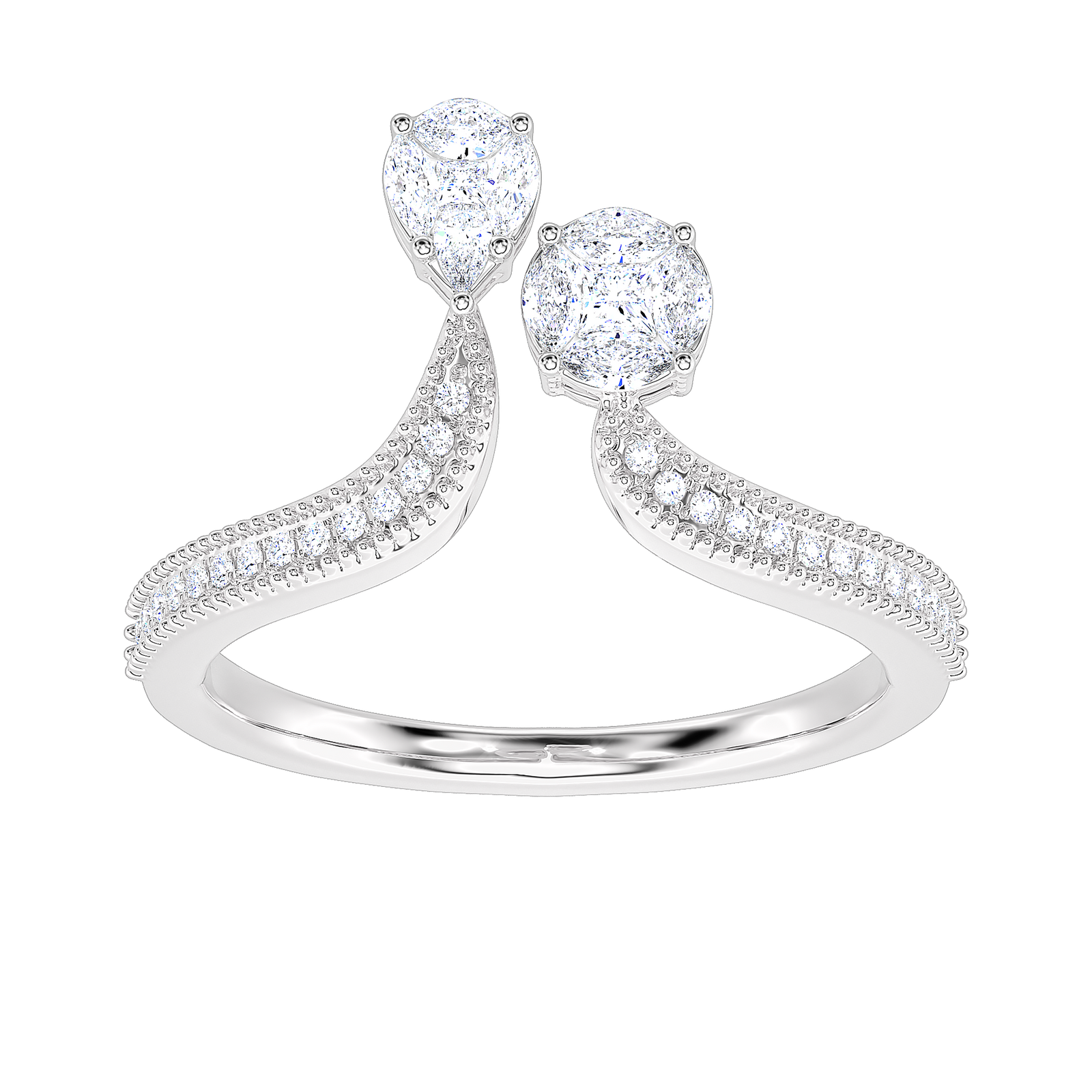 Toi et Moi Pear Diamond Ring