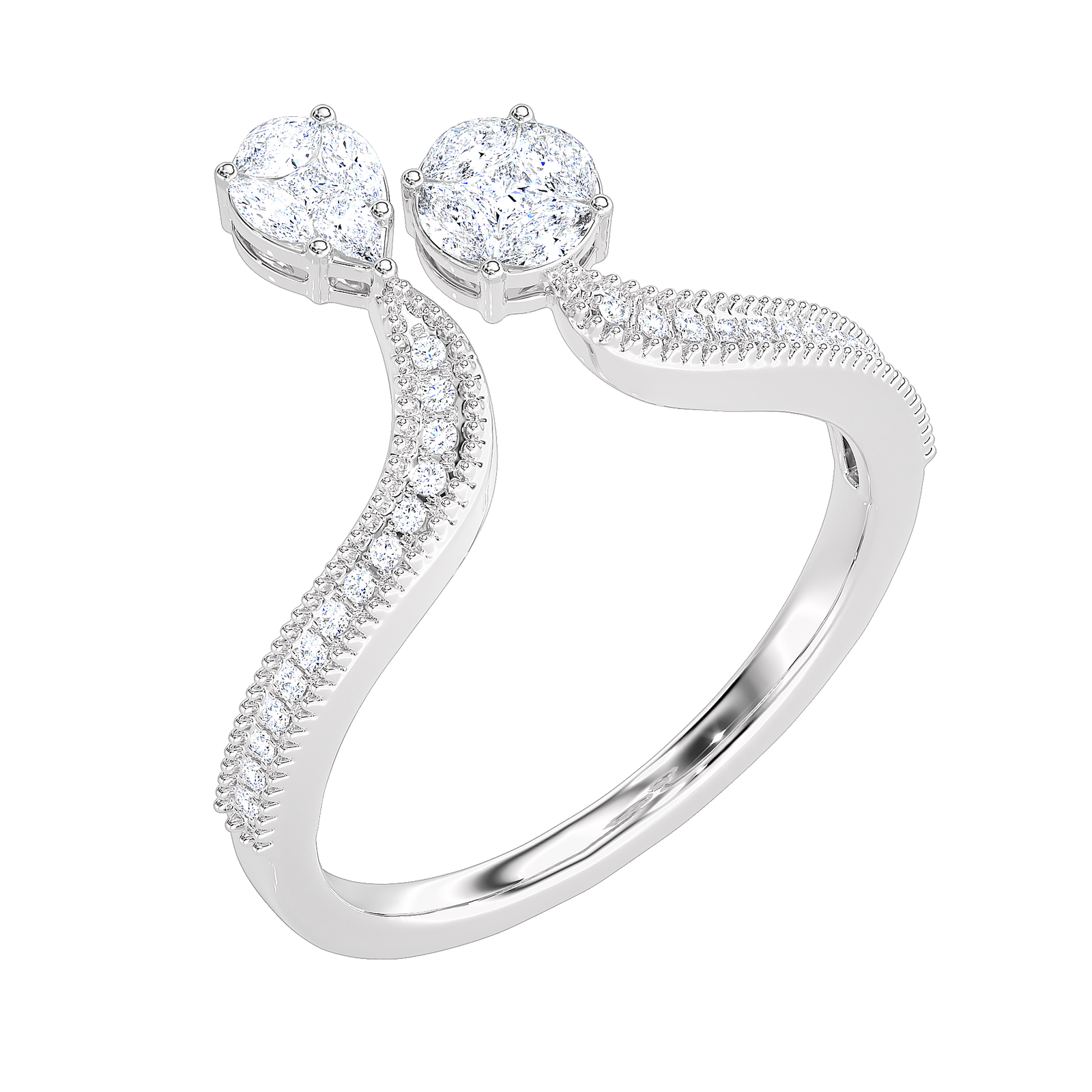 Toi et Moi Pear Diamond Ring