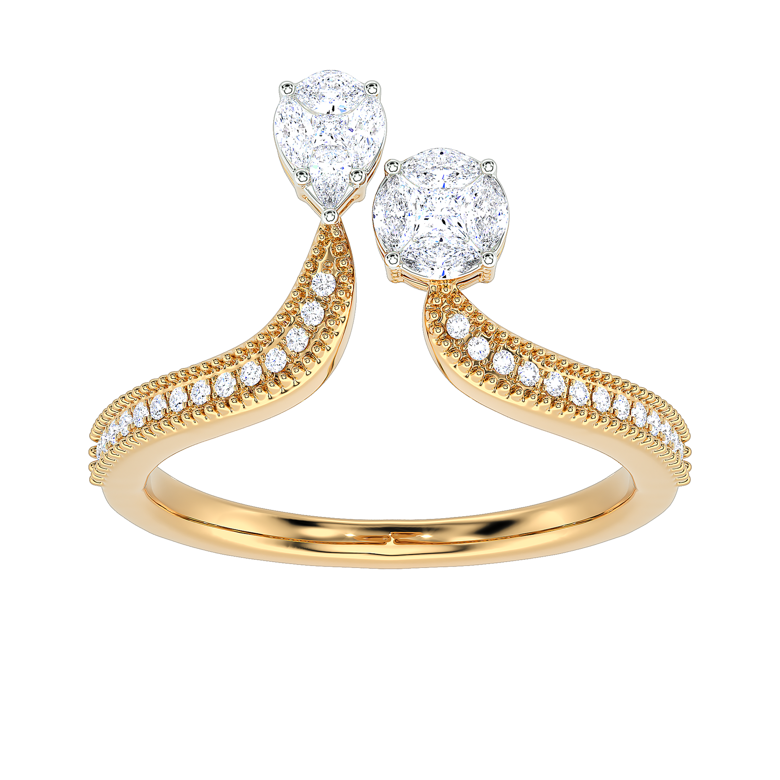 Toi et Moi Pear Diamond Ring