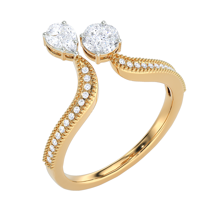 Toi et Moi Pear Diamond Ring