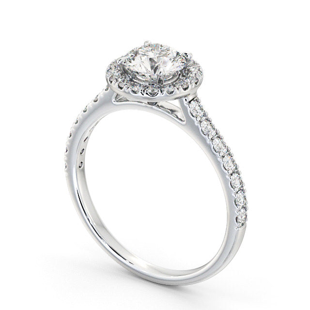 Diletta Halo Engagement Ring Round Diamond in 18K White Gold